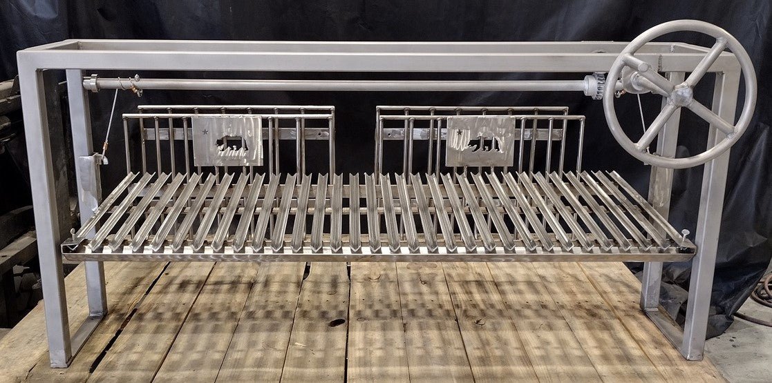 Stainless Steel BBQ Grill Kit with Front Facing Wheel Rear Braseros - Heritage Backyard Inc.