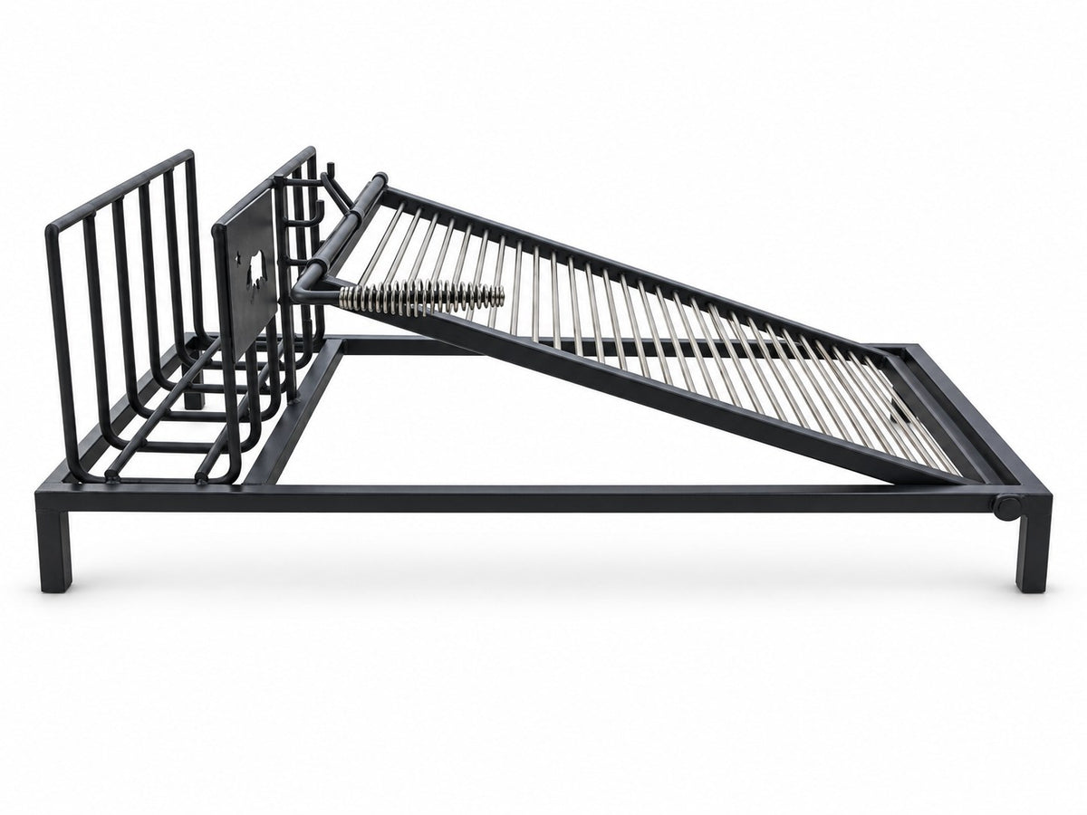 45-inch Uruguayan grill kit with adjustable cooking grate raised