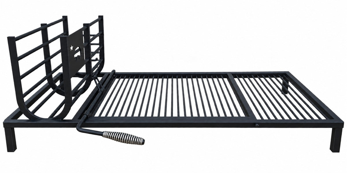 Black steel 54-inch Uruguayan grill kit with side brasero, model 241302