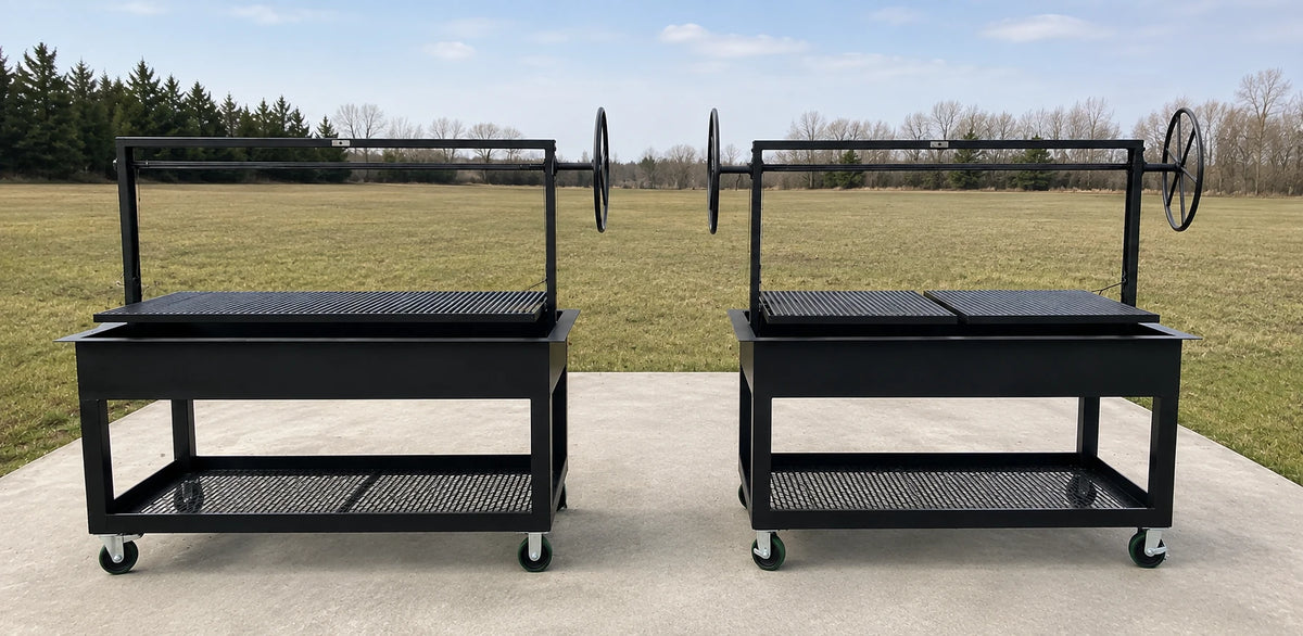 #4540 commercial charcoal grill with single and split adjustable grates