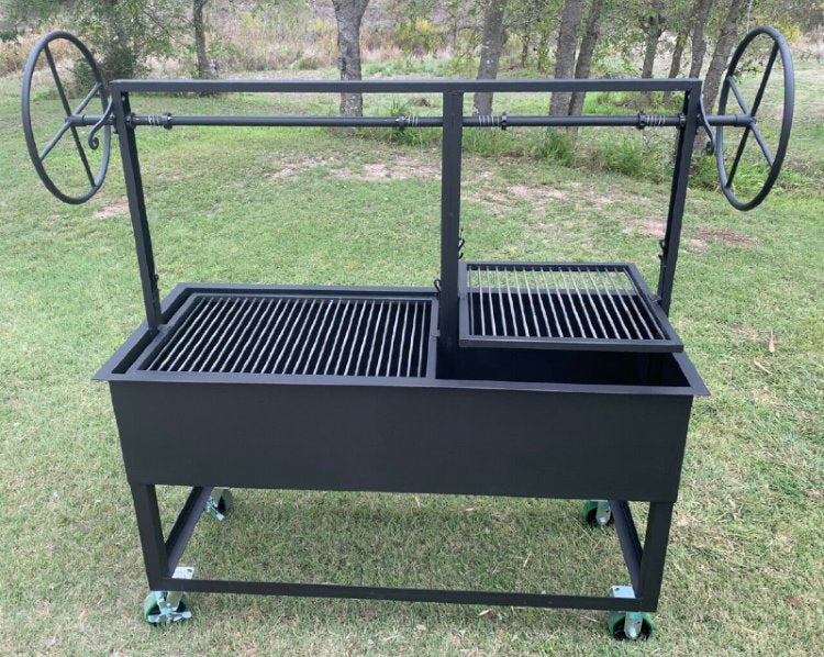 Portable Split Santa Maria BBQ Grill with Castered Legs - Residential or NSF Commercial