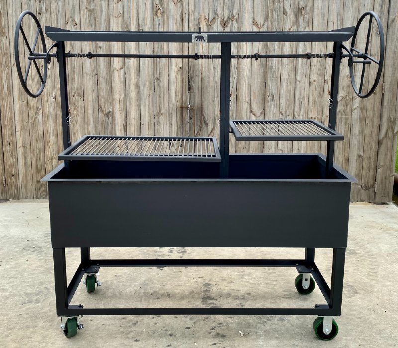 Portable Split Santa Maria BBQ Grill with Castered Legs - Residential or NSF Commercial