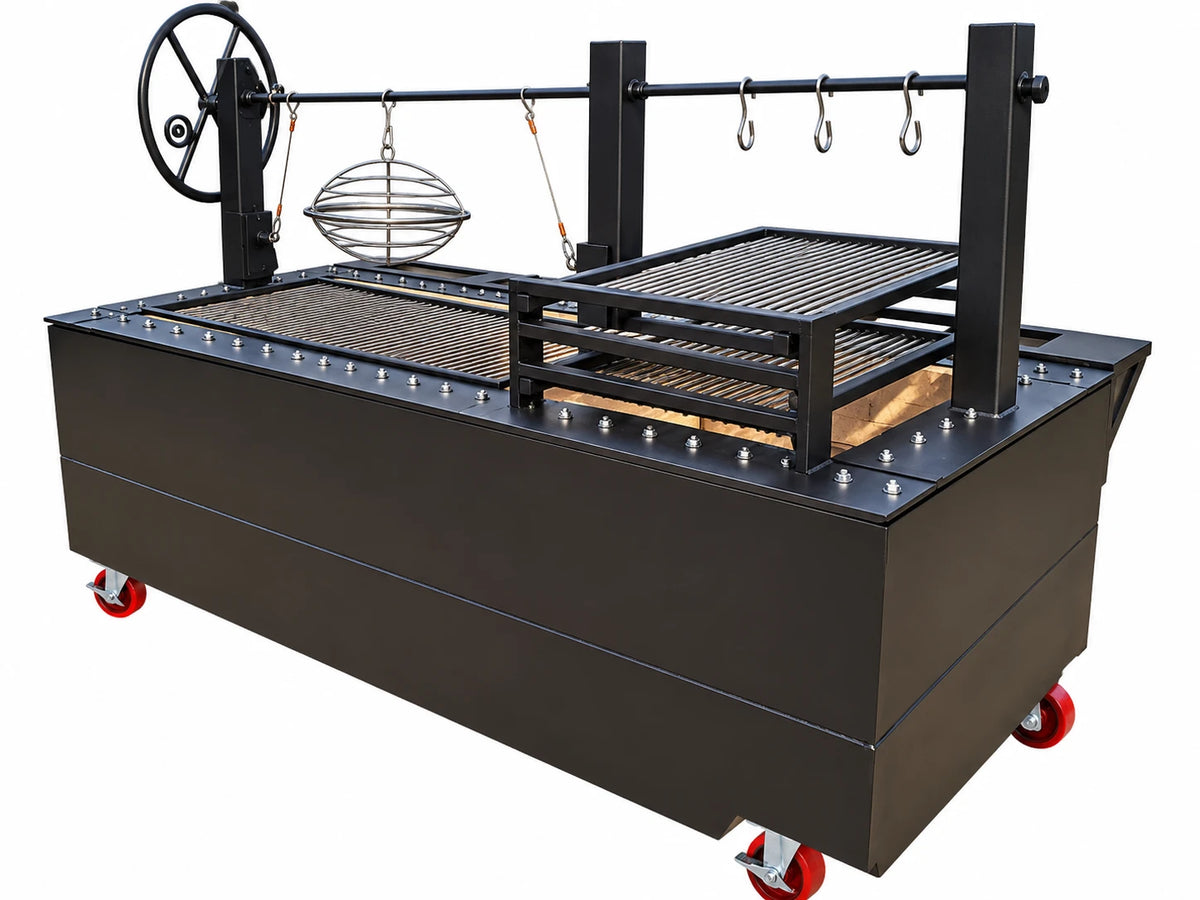 #4770 insulated commercial split charbroiler with adjustable grate and multi-level cooking rack