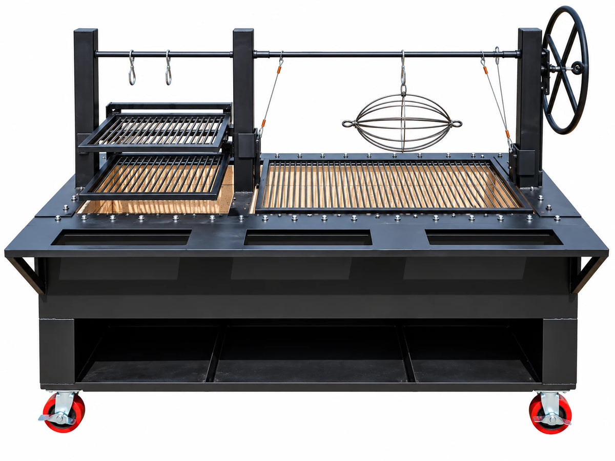 #4770 insulated commercial split charbroiler with adjustable grate and multi-level cooking zones