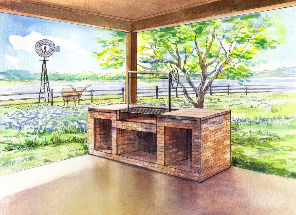 All Stainless Architectural Grill Kit with Argentine V-Grate