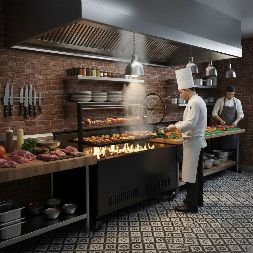 NSF Certified Commercial Charbroiler Grill with Ceramic Plates & Cast Iron Grates