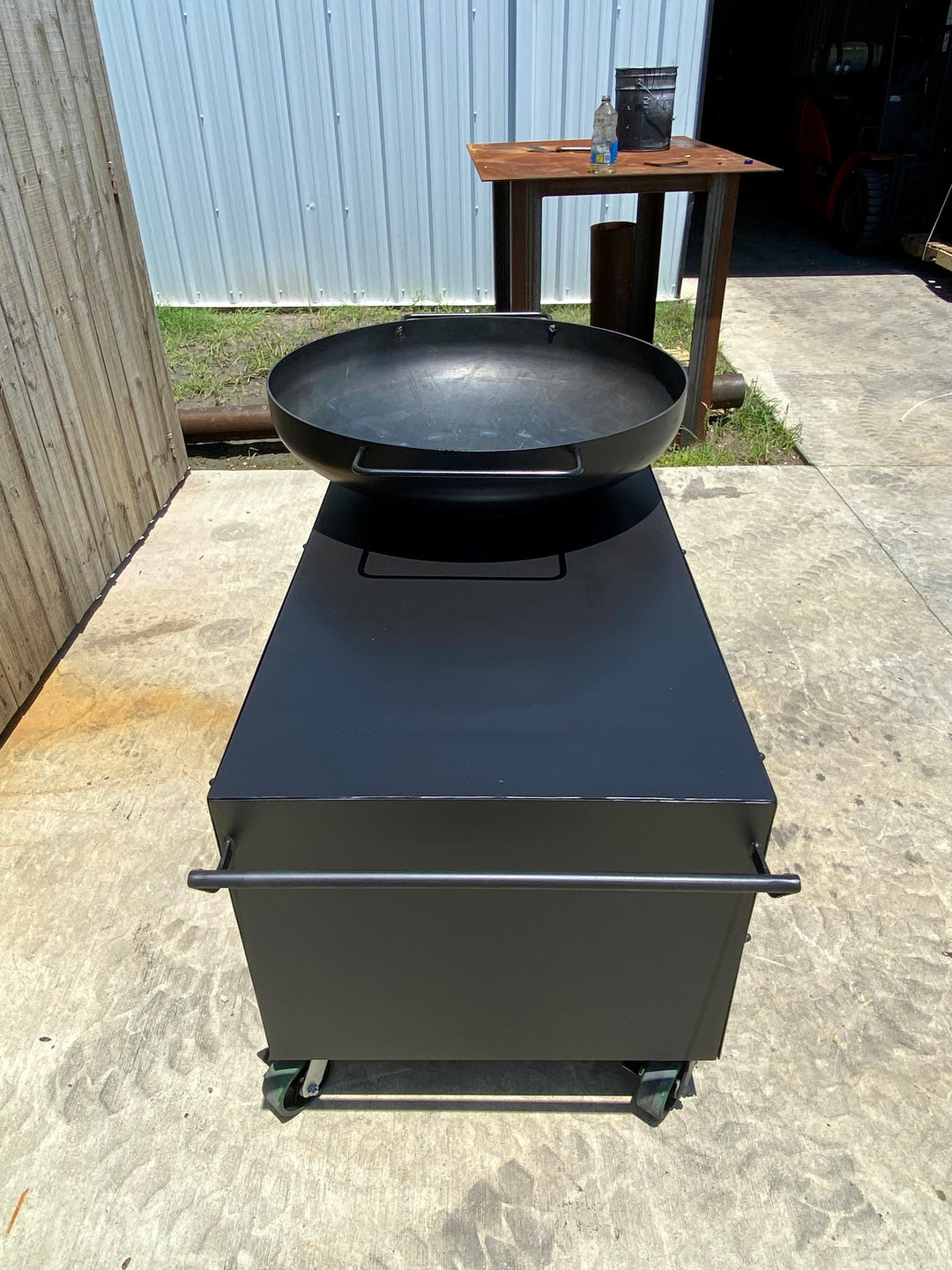 Solid Fuel Burning Flat top Grill with Storage Cart - Heritage Backyard
