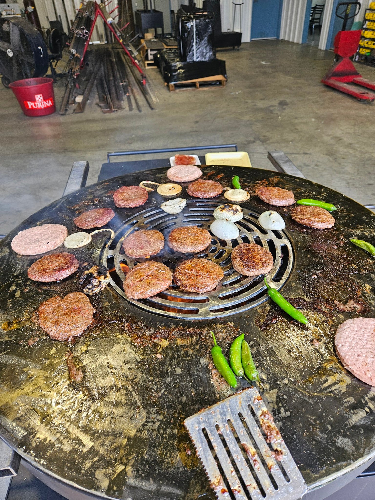 Solid Fuel Burning Flat top Grill with Storage Cart - Heritage Backyard