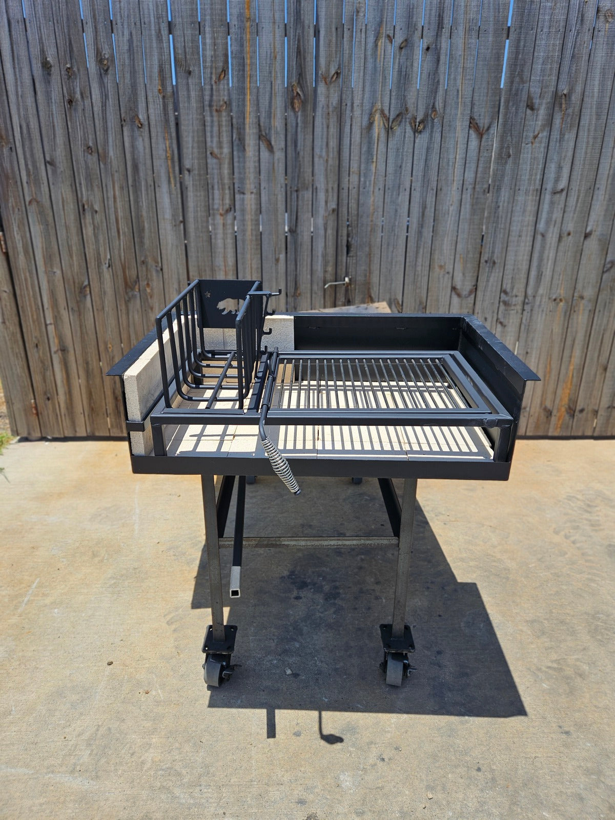 Built-in Uruguayan Grill with Side Brasero and Steel Firebox - Heritage Backyard