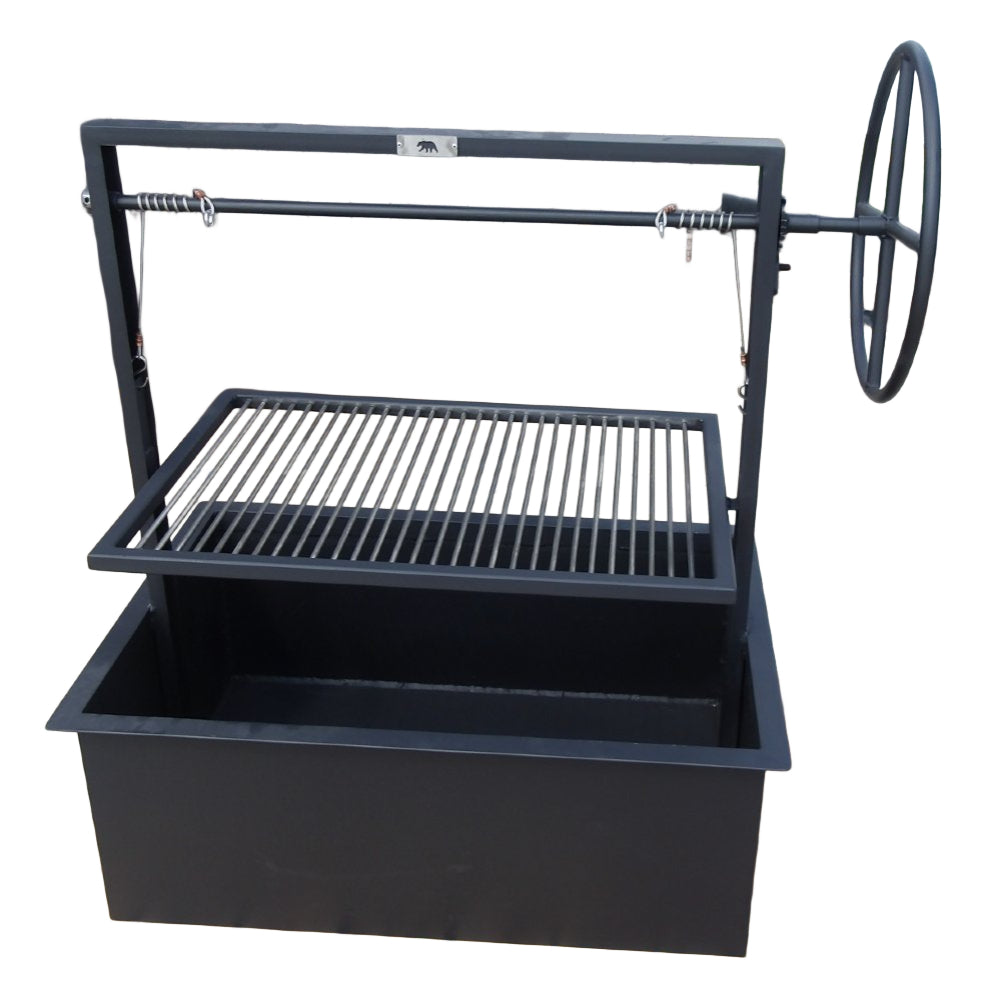 Santa Maria Counter Built-In Grill with Steel Firebox a Charcoal & Wood Burning Grill