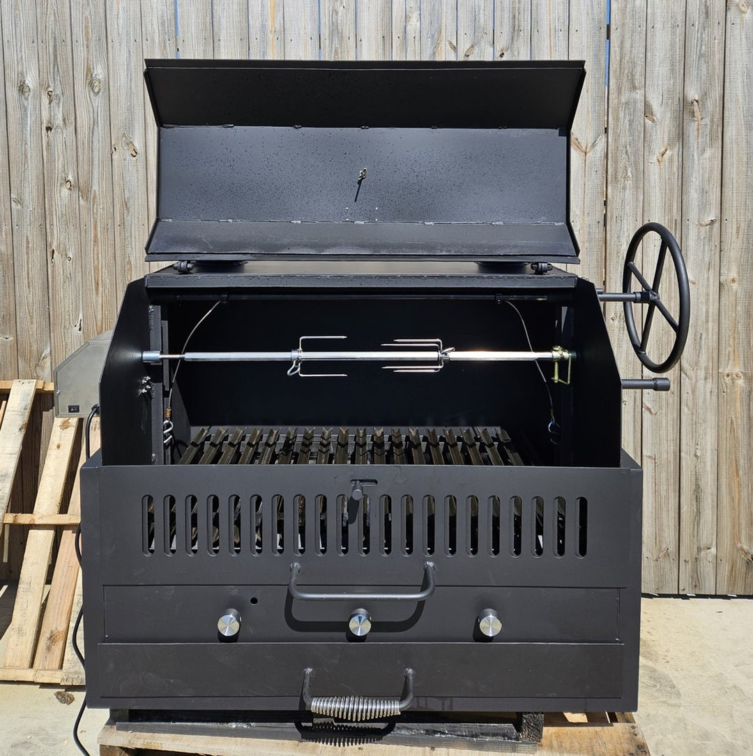 Hybrid Built-In Grill for Gas, Charcoal, and Wood Fire Cooking - Heritage Backyard