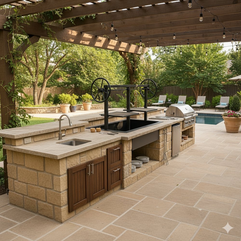 Commercial and Residential Split Santa Maria Built-In Grill with Firebox | Free Shipping*