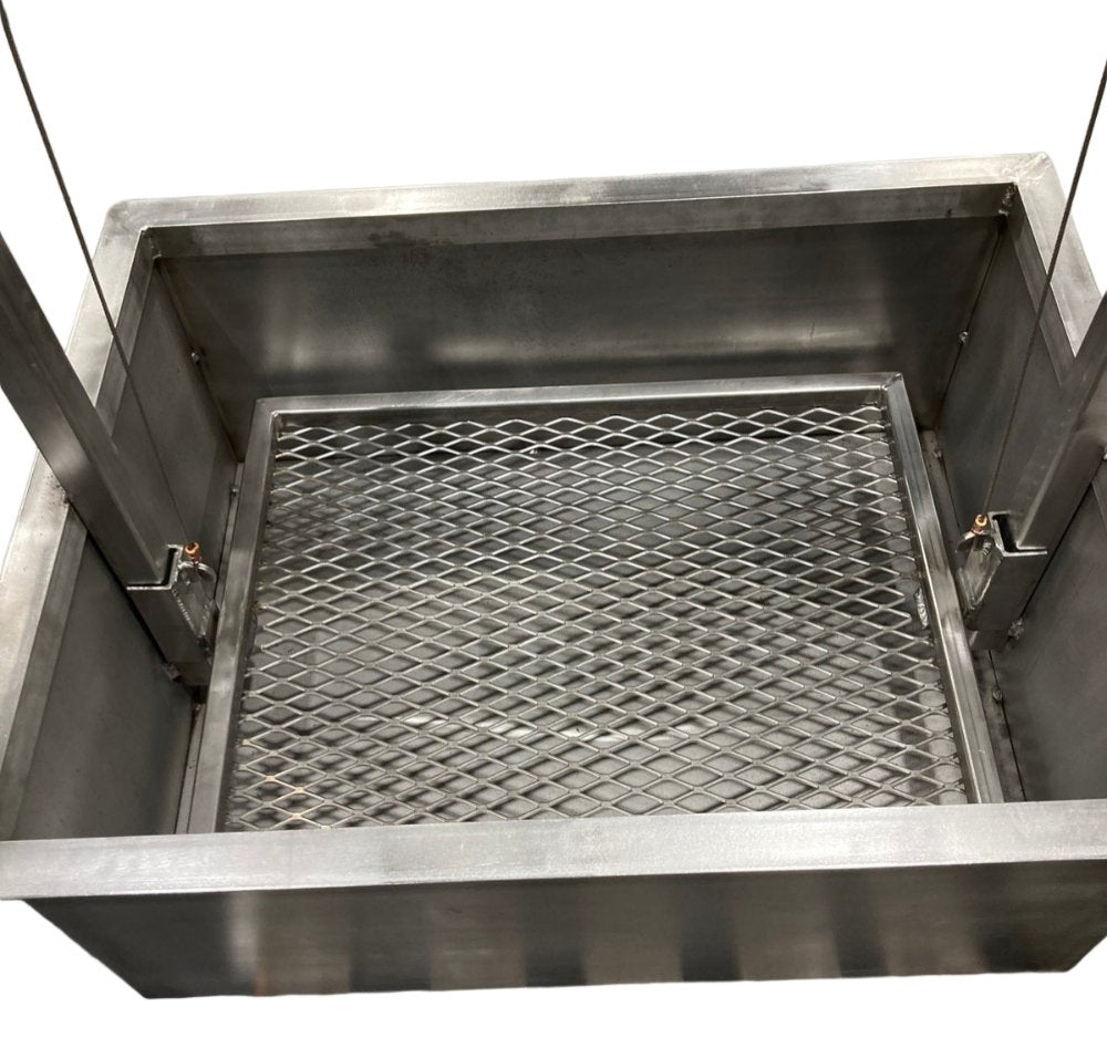 Top View of Santa Maria 14-Inch-Deep Firebox and Expanded Metal Grate