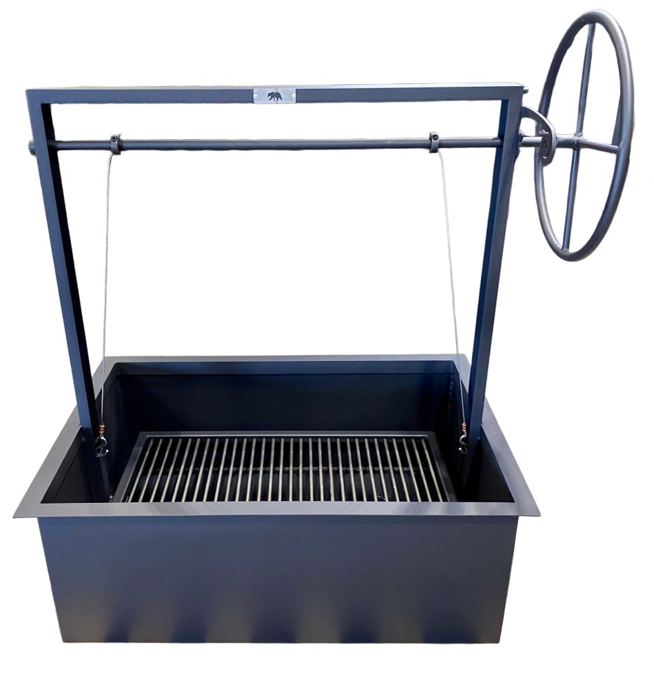Built-In Santa Maria BBQ Grill with adjustable height grate, Wood & Charcoal Burning Grill