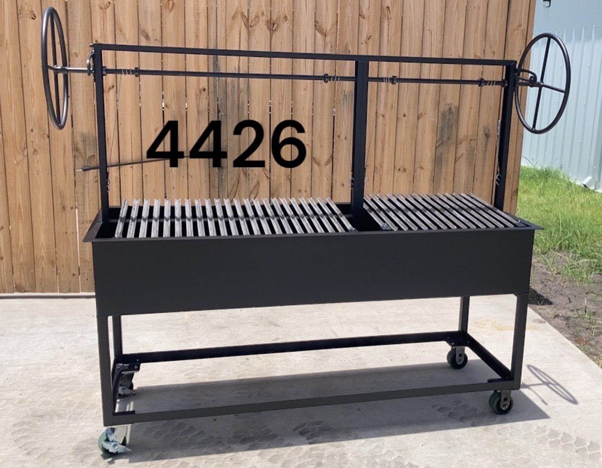 4426 - Commercial Split Argentine Grill with Casters - Heritage Backyard
