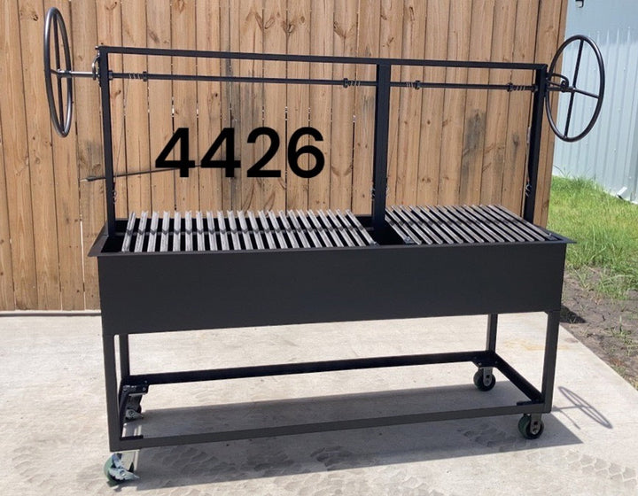 4426 - Commercial Split Argentine Grill with Casters - Heritage Backyard