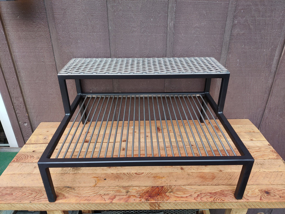 Architectural Fire Table Grill with Warming Rack - Heritage Backyard