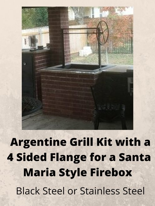 Argentine Architectural Grill with Flange for Enclosed Firebox - Heritage Backyard