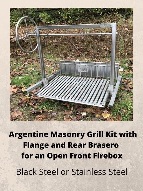 Argentine Architectural Grill with Rear Brasero & Flange - Heritage Backyard