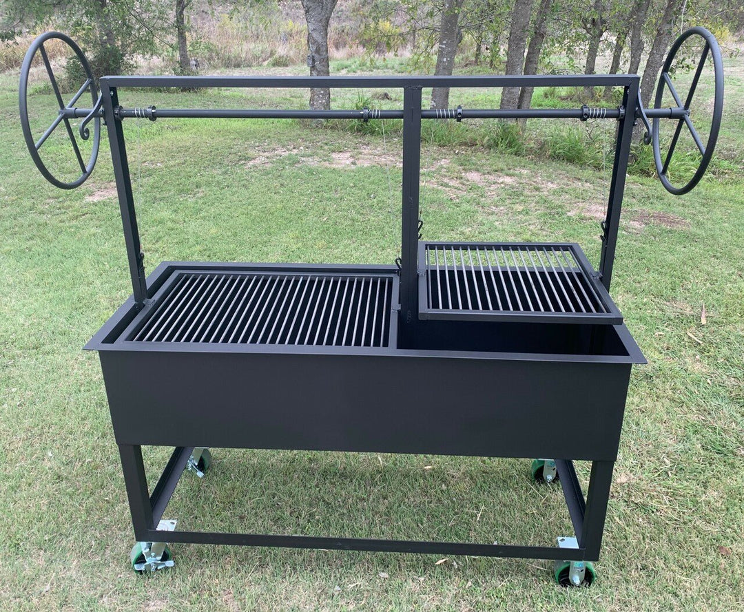 Portable COMMERCIAL Split Santa Maria Grill with Castered Legs - Heritage Backyard