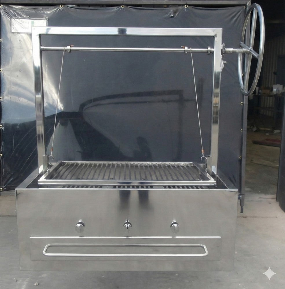 Explore our stainless steel Hybrid Santa Maria Grill—cook with wood, charcoal, or gas in one powerful built-in design for ultimate outdoor cooking versatility.