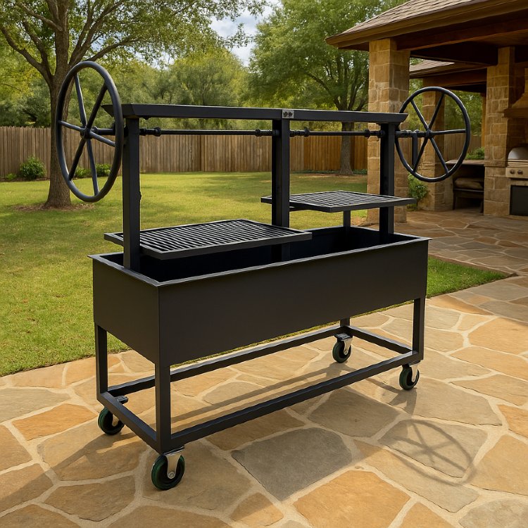 Portable Split Santa Maria BBQ Grill with Castered Legs - Residential or NSF Commercial