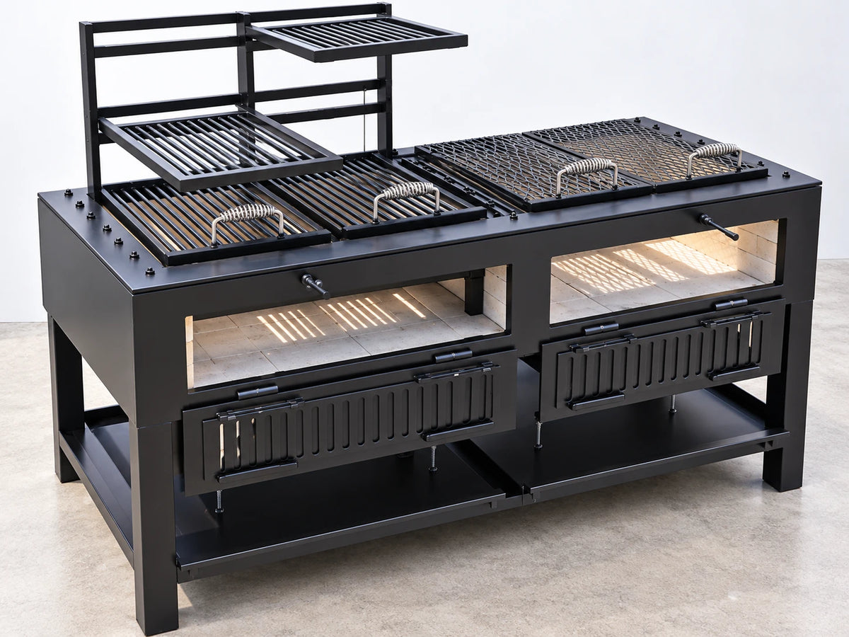 #4683 commercial split charbroiler with multiple cooking grates and upper Pinch System