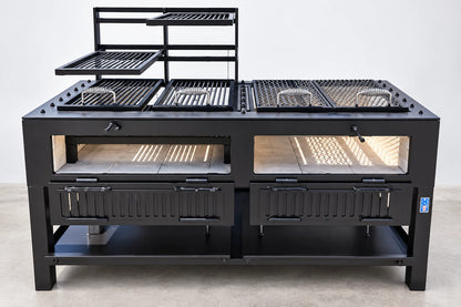 #4683 commercial split charbroiler with dual fireboxes and Pinch System