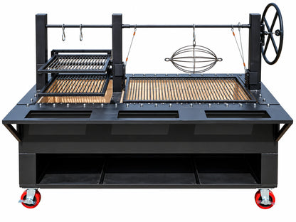 #4770 insulated commercial split charbroiler with adjustable grate and multi-level cooking zones