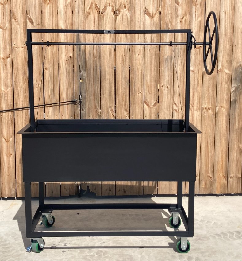4776 High-Quality Commercial & Residential Wood and Charcoal Burning Santa Maria BBQ Grill with Casters 