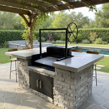 Built-In BBQ Grill with Rear Ember Maker in an outdoor Kitchen setting