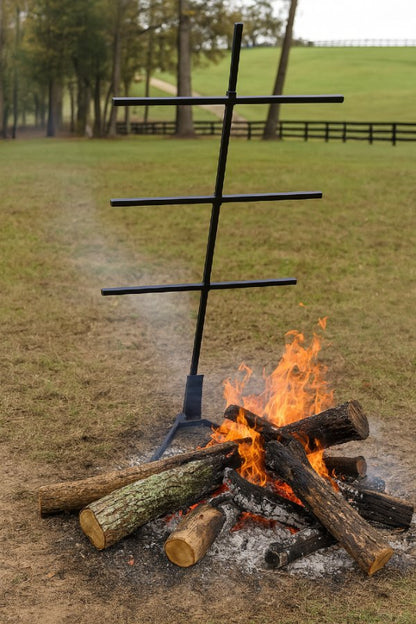 Whole Animal Roasting Cross – Adjustable for Fire Pit Cooking