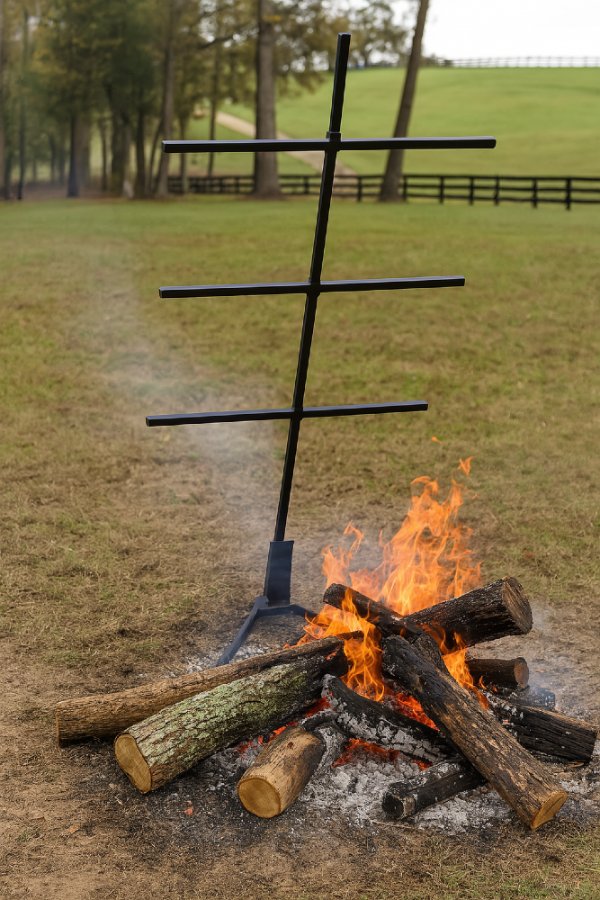 Whole Animal Roasting Cross – Adjustable for Fire Pit Cooking