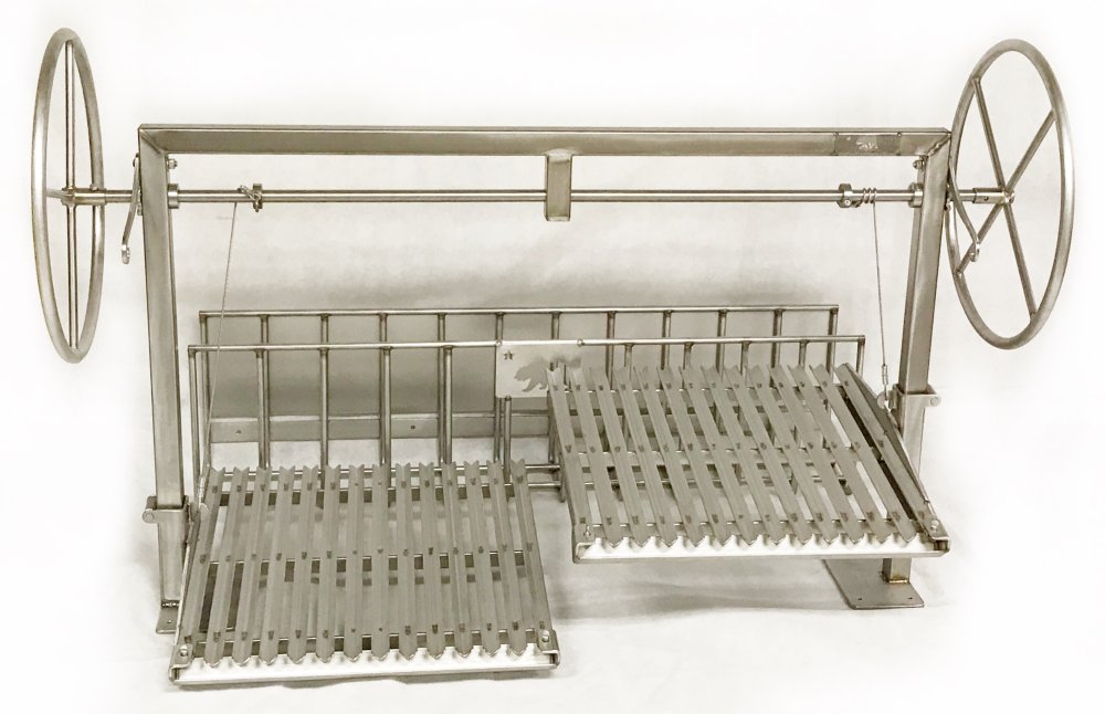 Split Cantilevered Argentine Grill Kit for a Masonry Firebox