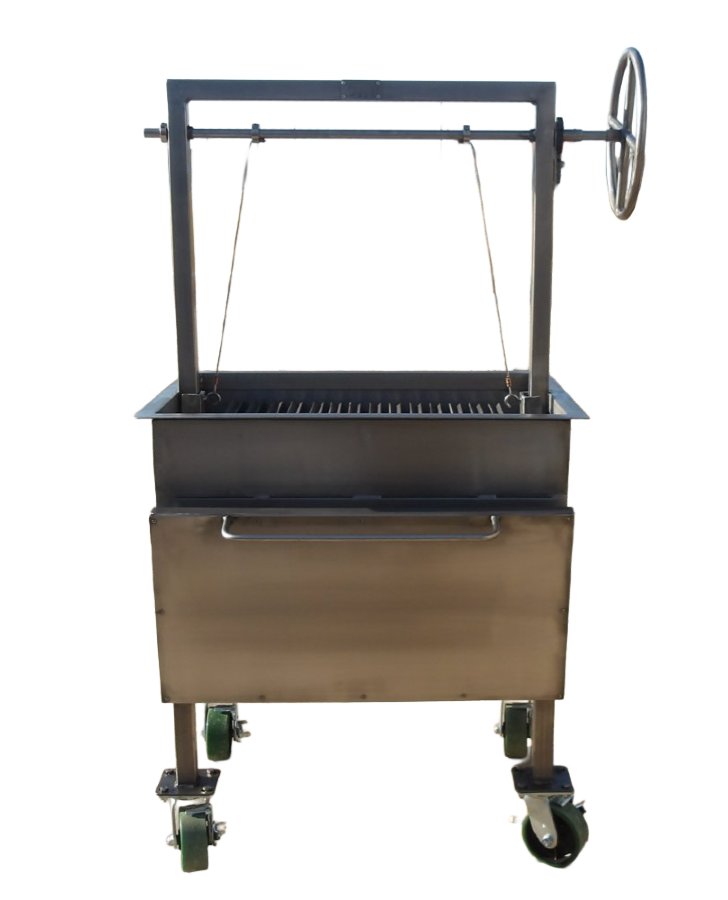 Front View of All-Stainless Steel Charcoal Grill & Oven Combo – Heritage Backyard