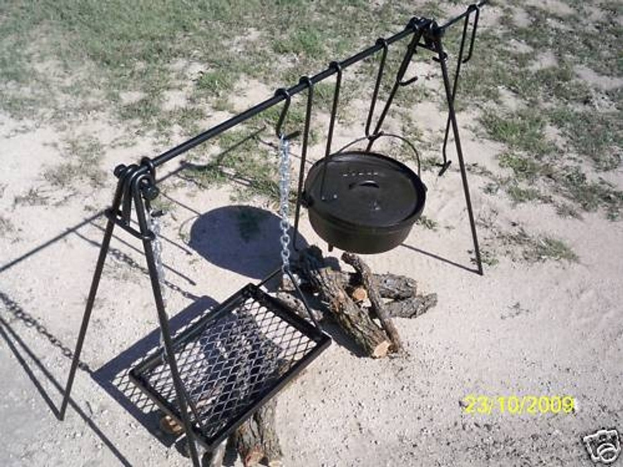 Dutch Oven Hanging Rack with grill