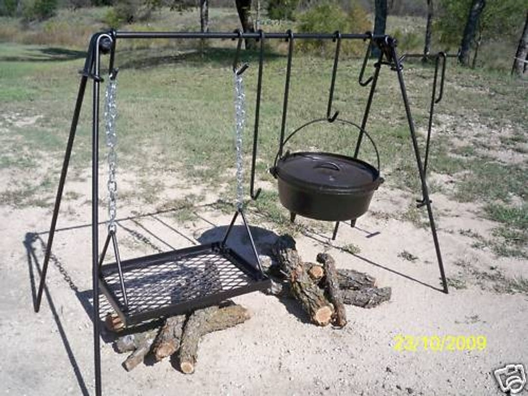 Dutch Oven & Grill Cook Set with Churrasco Swords - Heritage Backyard