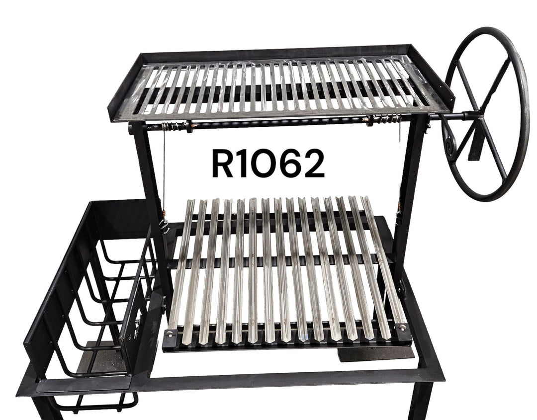 Argentine Architectural Grill with Side Brasero, Flange, and Warming Rack