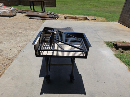 Built-in Uruguayan Grill with Side Brasero and Steel Firebox - Heritage Backyard