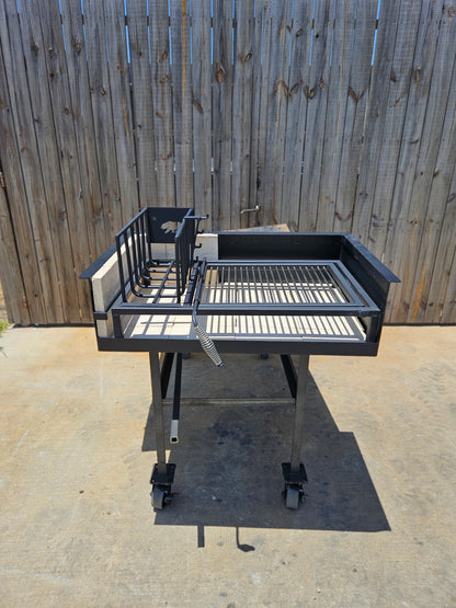 Built-in Uruguayan Grill with Side Brasero and Steel Firebox - Heritage Backyard
