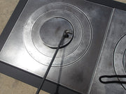Retro Wood Stove Top Bundle: Two Fire Rings with Lifting Tool and Stove Top Frame