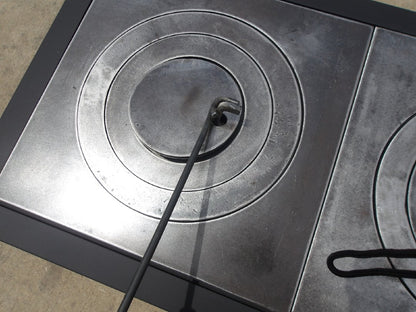 Retro Wood Stove Top Bundle: Two Fire Rings with Lifting Tool and Stove Top Frame