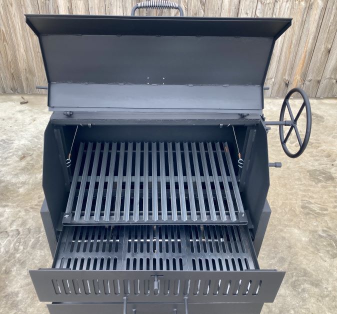 Portable Hybrid Grill Wood-Charcoal-Gas all In One Grill with Castered Legs - Heritage Backyard
