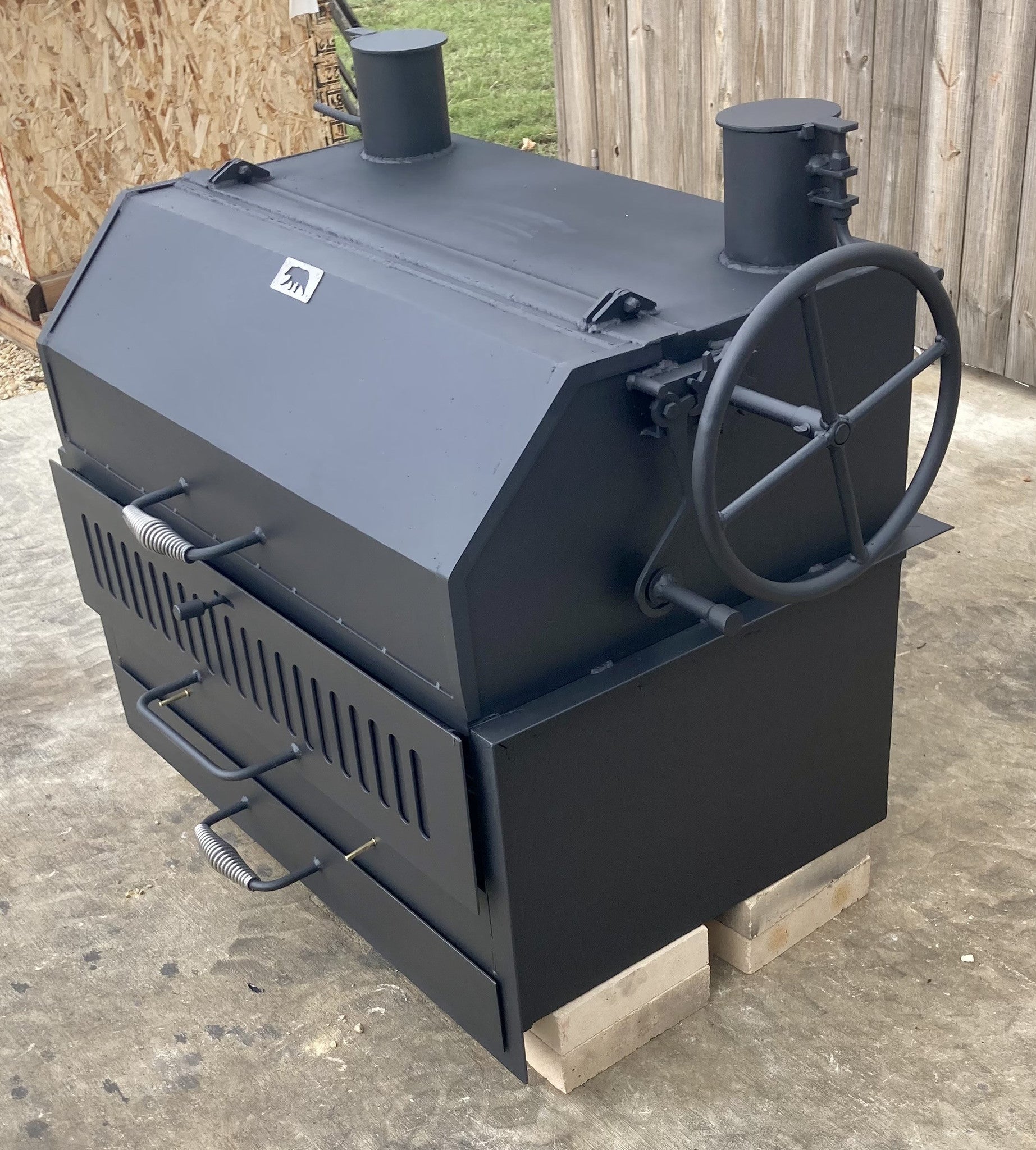 Hybrid Built-In Grill for Gas, Charcoal, and Wood Fire Cooking - Heritage Backyard