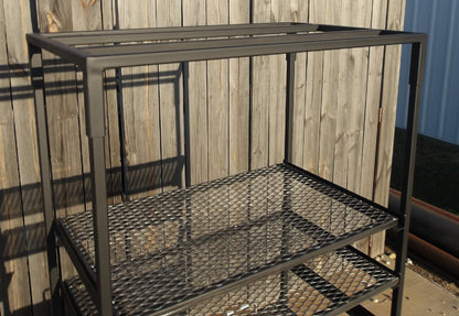 Close-up of multi-tier cooking surfaces on the 4956 Advanced Armado wood-fired grill system
