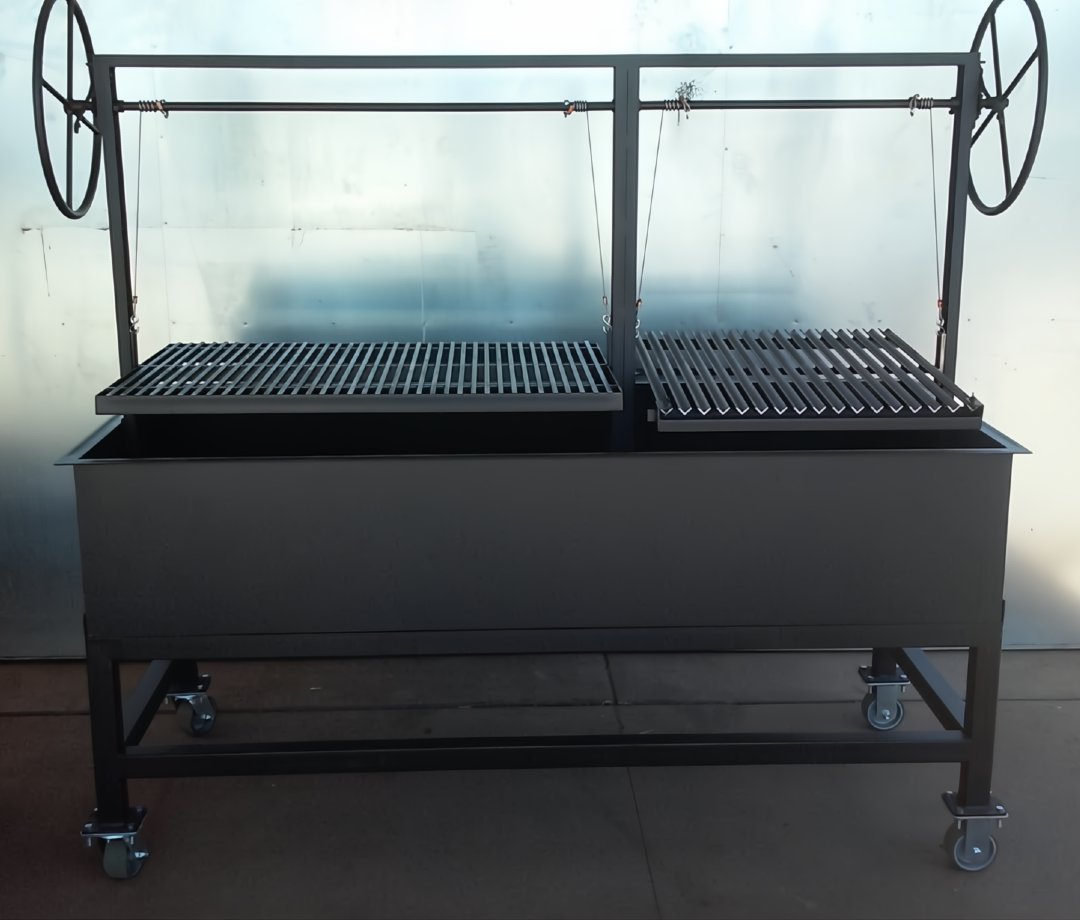 Split Argentine Built-In Grill with a Steel Firebox - Heritage Backyard Inc.