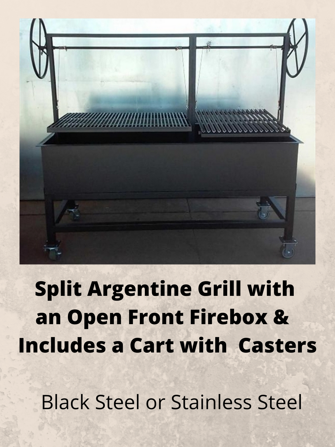 4426 - Commercial Split Argentine Grill with Casters