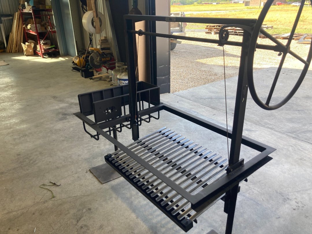 Argentine Architectural Grill with Side Brasero and Flange - Heritage Backyard