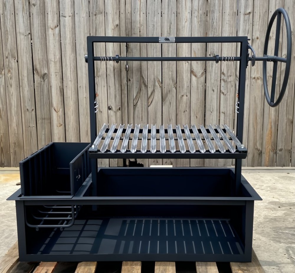 Argentine Drop-In Grill with a Steel Firebox and a Side Brasero - Heritage Backyard Inc.