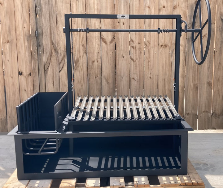 Argentine Drop-In Grill with a Steel Firebox and a Side Brasero - Heritage Backyard Inc.